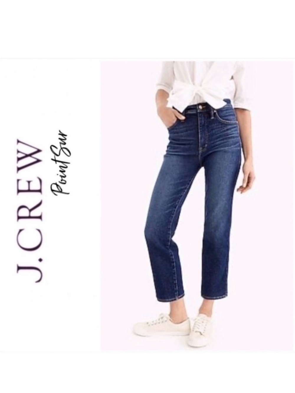 J. Crew point Sur High-Rise Straight Leg Jeans in Dark Indigo